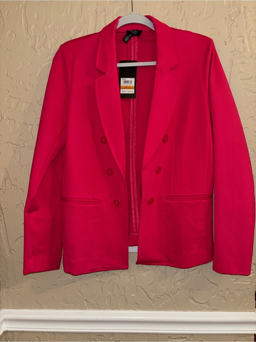 NWT Jones New York Women's Hot Pink Blazer Jacket
